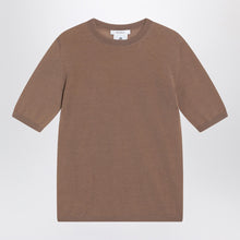  Max Mara Hazelnut-coloured crew neck sweater in wool