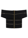Balmain Off-the-shoulder Crop Top