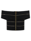 Balmain Off-the-shoulder Crop Top