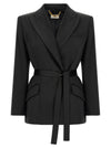 Elisabetta Franchi Stretch Satin Blazer
