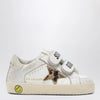 Golden Goose Old School Sneakers in white with leopard-print star