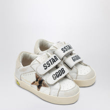  Golden Goose Old School sneakers in white with leopard-print star