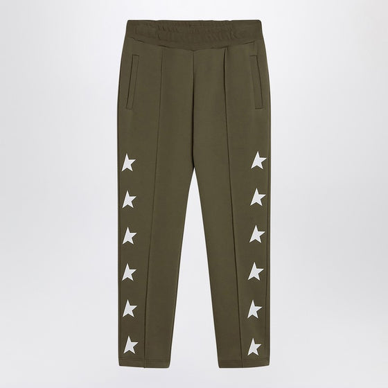 Golden Goose Dark green jogging trousers with stars