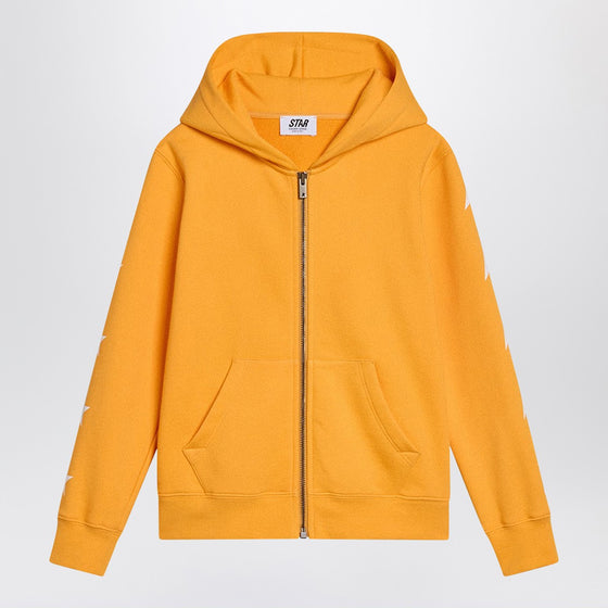 Golden Goose Mustard yellow zip-up sweatshirt with stars