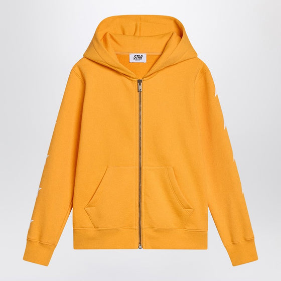 Golden Goose Mustard yellow zip-up sweatshirt with stars