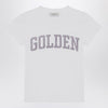 Golden Goose White T-shirt with Glitter Logo