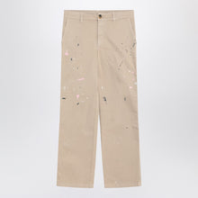  Golden Goose Beige trousers with splatter details