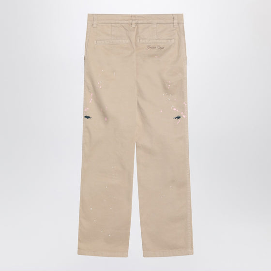 Golden Goose Beige trousers with splatter details