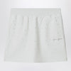 Golden Goose White cotton mini skirt with rhinestones