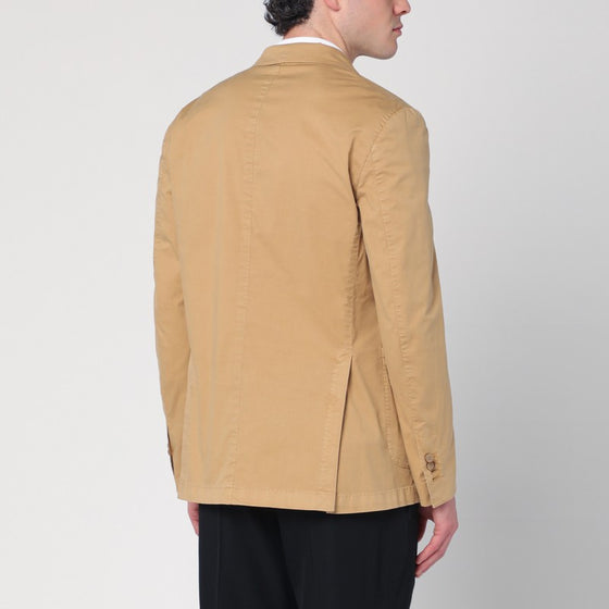 Santaniello Walnut-coloured single-breasted jacket in cotton