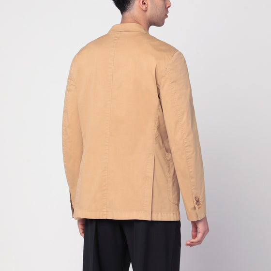 Santaniello Walnut-coloured single-breasted jacket in cotton