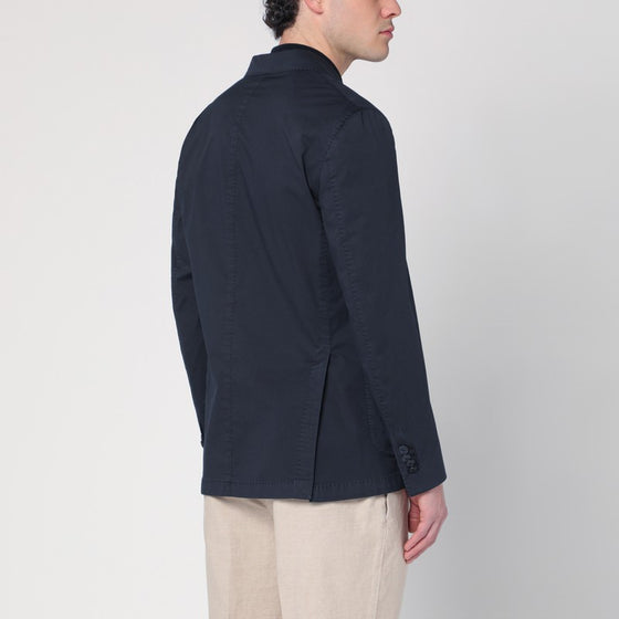 Santaniello Blue single-breasted jacket in cotton