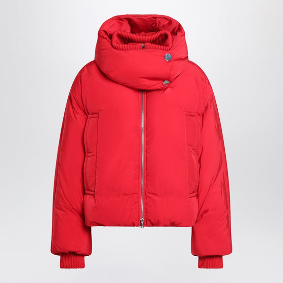 Sportmax Red water-repellent cropped down jacket