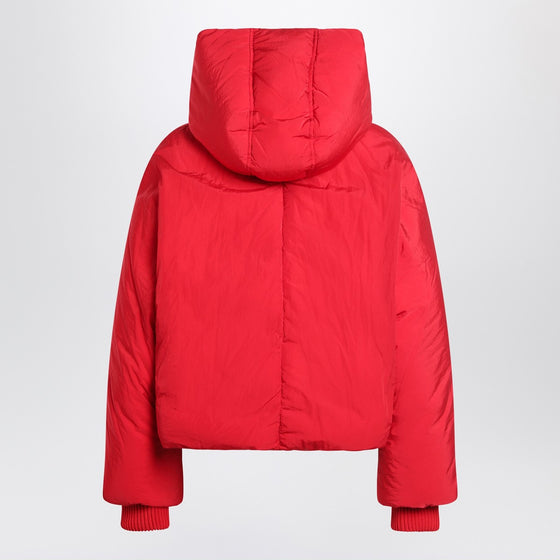 Sportmax Red water-repellent cropped down jacket
