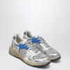 Golden Goose Dad-Star sneaker in silver laminated leather and mesh