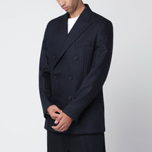  Golden Goose Navy blue pinstripe double-breasted jacket