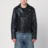 Golden Goose Black leather jacket with a glossy effect