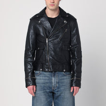  Golden Goose Black leather jacket with a glossy effect