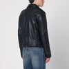 Golden Goose Black leather jacket with a glossy effect