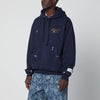 Gallery Dept. Vintage-effect navy blue GD Paint Logo hooded sweatshirt