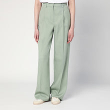  Golden Goose Wide-leg light green wool trousers