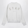 Golden Goose Women's Star cropped oversized cotton hoodie in grey