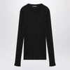 Dolce & Gabbana Dolce&Gabbana Black ribbed silk and cotton sweater