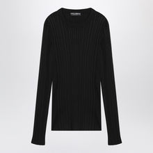  Dolce & Gabbana Dolce&Gabbana Black ribbed silk and cotton sweater