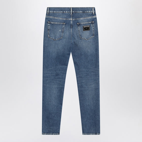 Dolce & Gabbana Dolce&Gabbana Faded-effect slim blue jeans