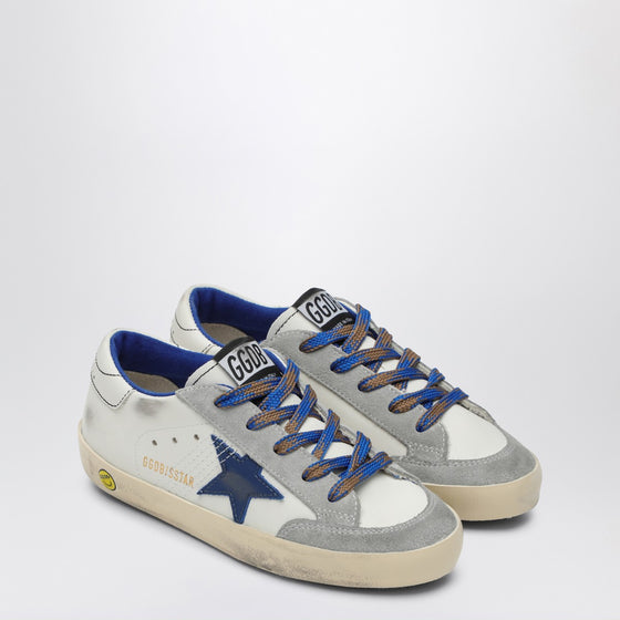 Golden Goose Super-Star sneaker in blue leather and ice suede