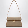 SAVETTE Symmetry Crossbody Bag in Canvas and Light Brown Leather