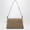 SAVETTE Symmetry Crossbody Bag in Canvas and Light Brown Leather