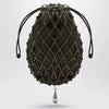 SAVETTE Macramé Pouch in Brown Calf Leather
