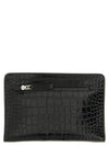 Tom Ford Croc Print Leather Clutch Bag