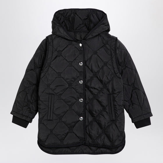 Givenchy Black quilted parka with removable sleeves