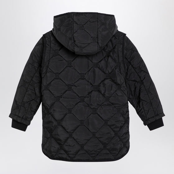 Givenchy Black quilted parka with removable sleeves