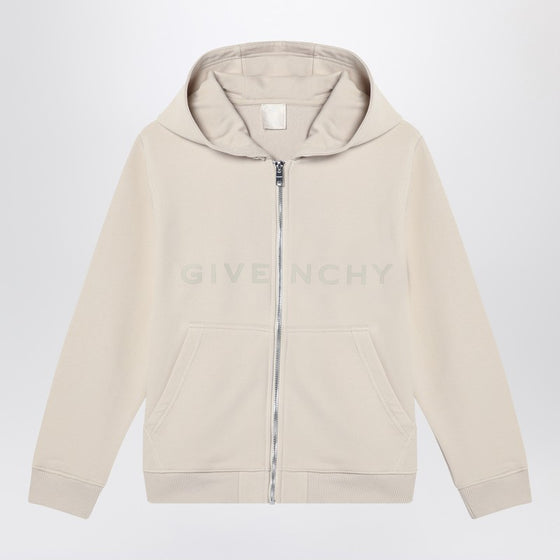 Givenchy Cream-colored zip-up sweatshirt with logo