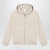 Givenchy Cream-colored zip-up sweatshirt with logo