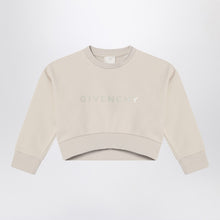  Givenchy Cream-colored cropped sweatshirt with logo