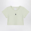 Givenchy Light green ribbed cropped T-shirt