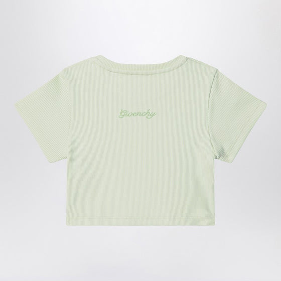 Givenchy Light green ribbed cropped T-shirt