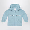 Givenchy Light blue zip hoodie with logo