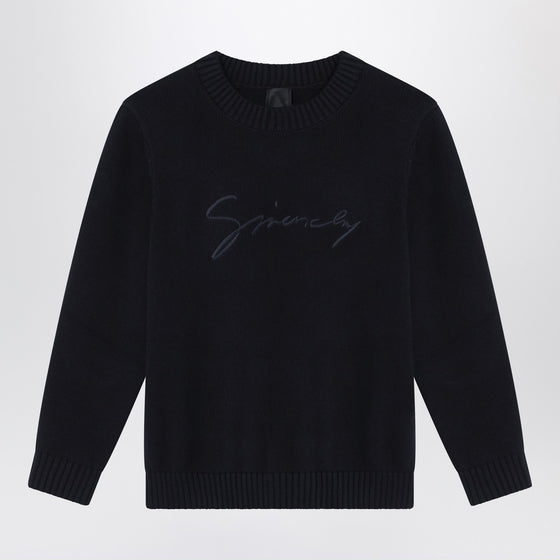 Givenchy Blue cotton and cashmere sweater