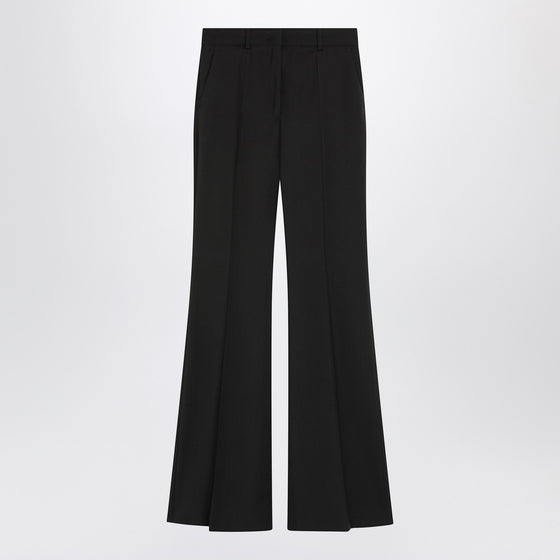 Sportmax Brown flared trousers in stretch wool