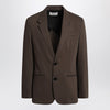 Ami Paris Single-breasted olive black wool jacket