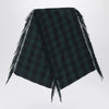 Destin British green check wool and cashmere shawl
