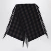 Destin Brown check wool and cashmere shawl