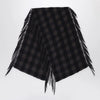 Destin Brown check wool and cashmere shawl