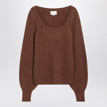  Loulou Studio Brown ribbed cashmere jumper