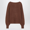 Loulou Studio Brown ribbed cashmere jumper